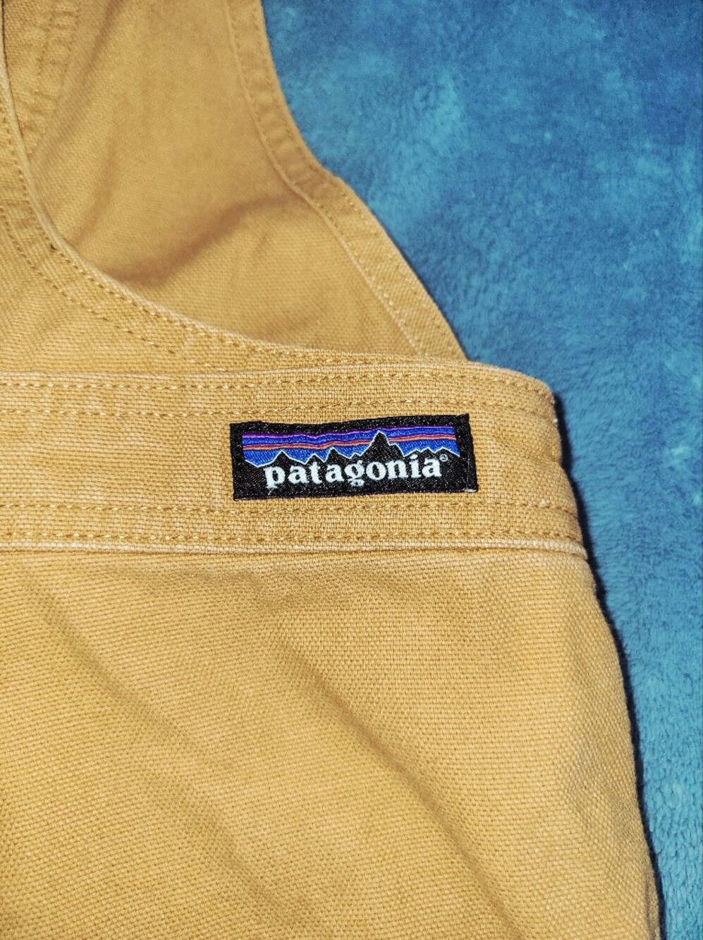 Patagonia Women's Stand Up Overalls Shortalls Tan Brown Large L - Picture 4 of 5